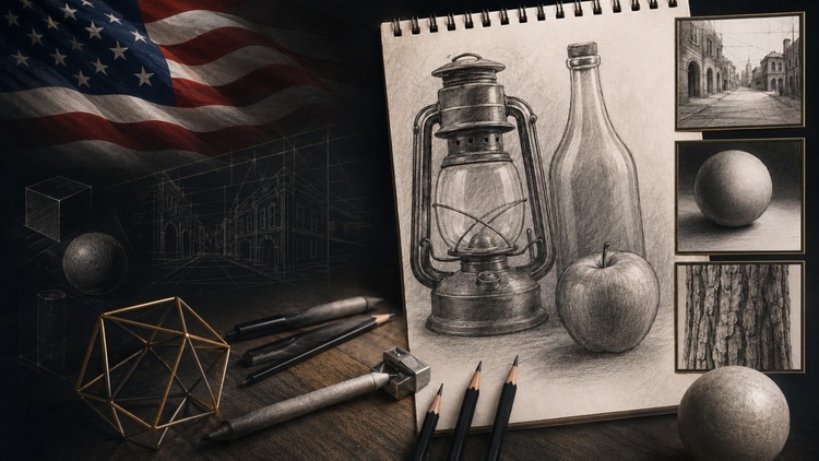 The Complete Drawing & Sketching Masterclass: Intermediate Level — Control, Shading, Structure, and Perspective